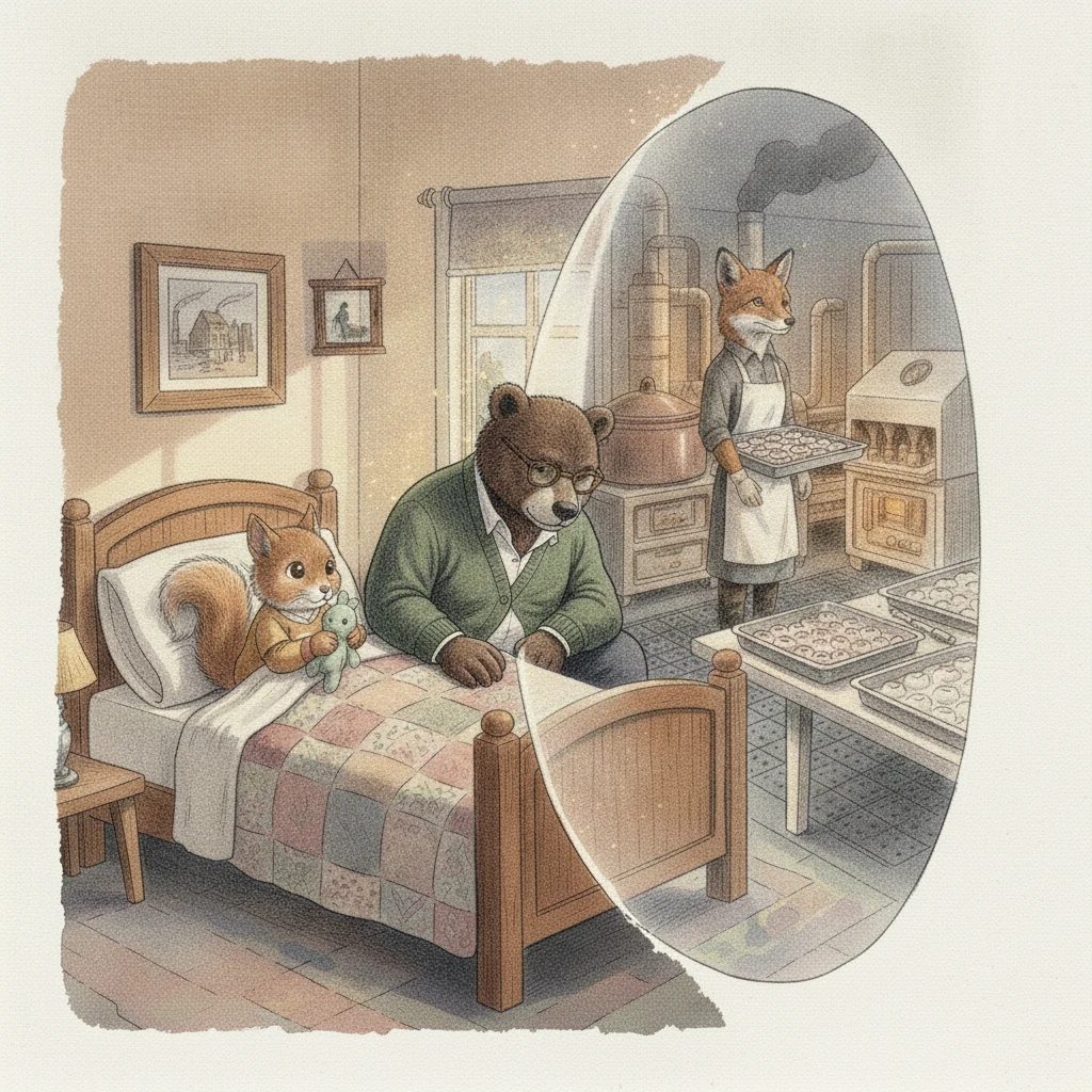 Illustration for page 13: A tiny nighttime noise opened Aurelia’s eyes.